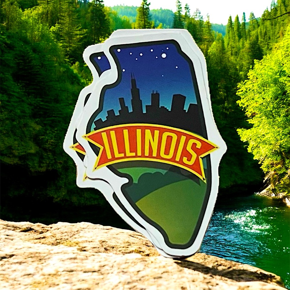 Illinois Matte Finish PVC Removable Waterproof Decor Accent Sticker